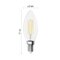 LED žiarovka Filament sviečka / E14 / 3,4 W (40 W) / 470 lm / Teplá biela